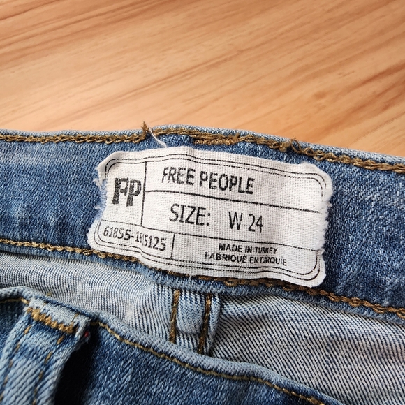 Free People Skinny Jeans Blue Denim Size 24 - Picture 7 of 8